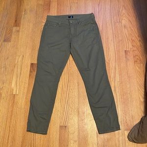 Mother olive green cropped low rise pants
